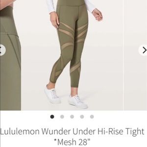Lululemon Wunder Under Mesh Leggings Size 4